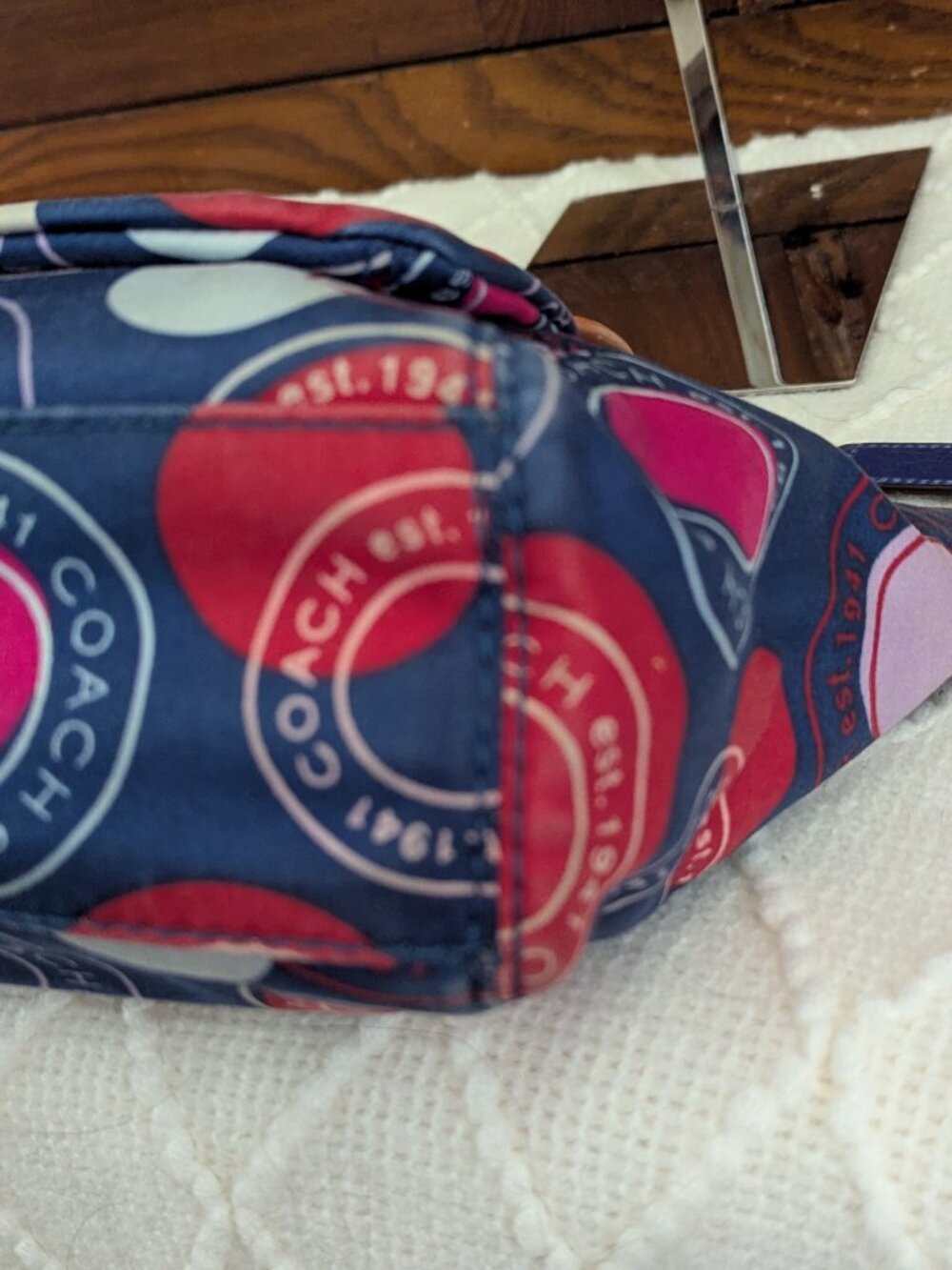Coach Polka Dot Leah Small Tote - Picture 7 of 13
